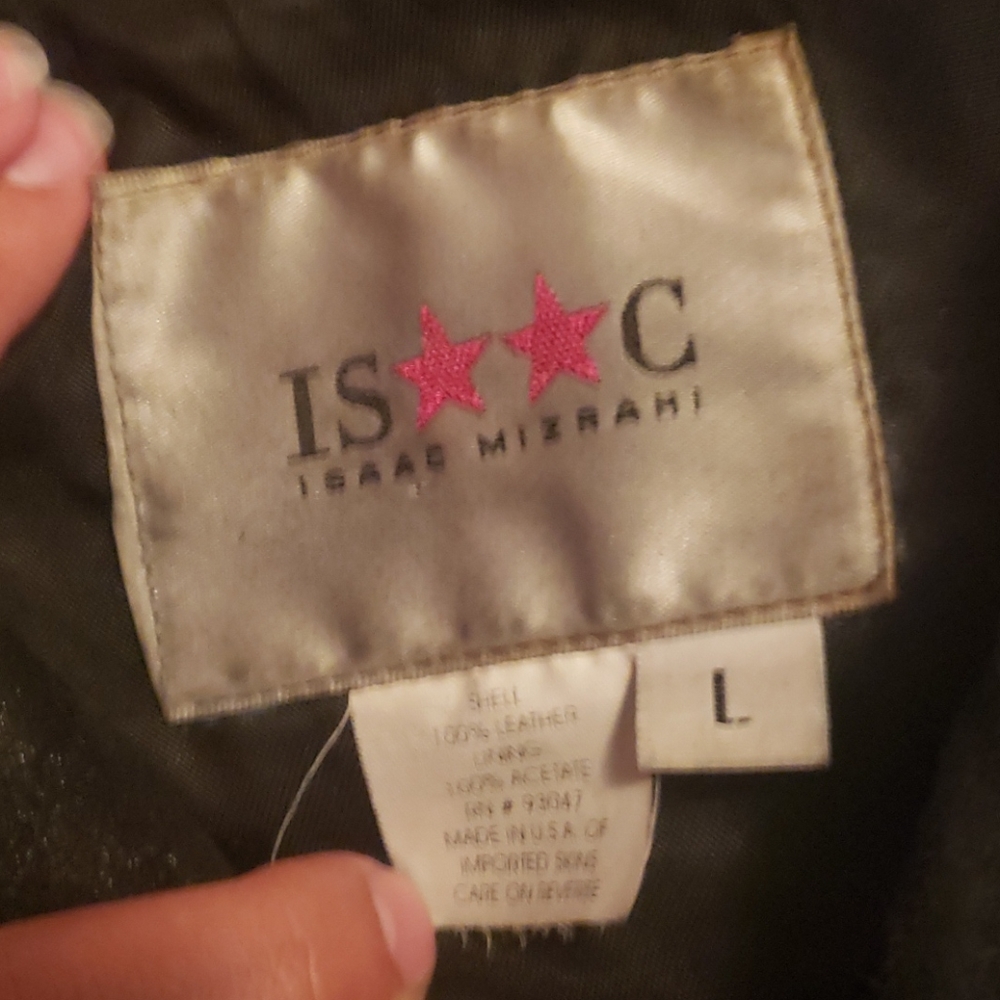 Isaac Mizrahi Cropped Leather Jacket - Picture 7 of 9